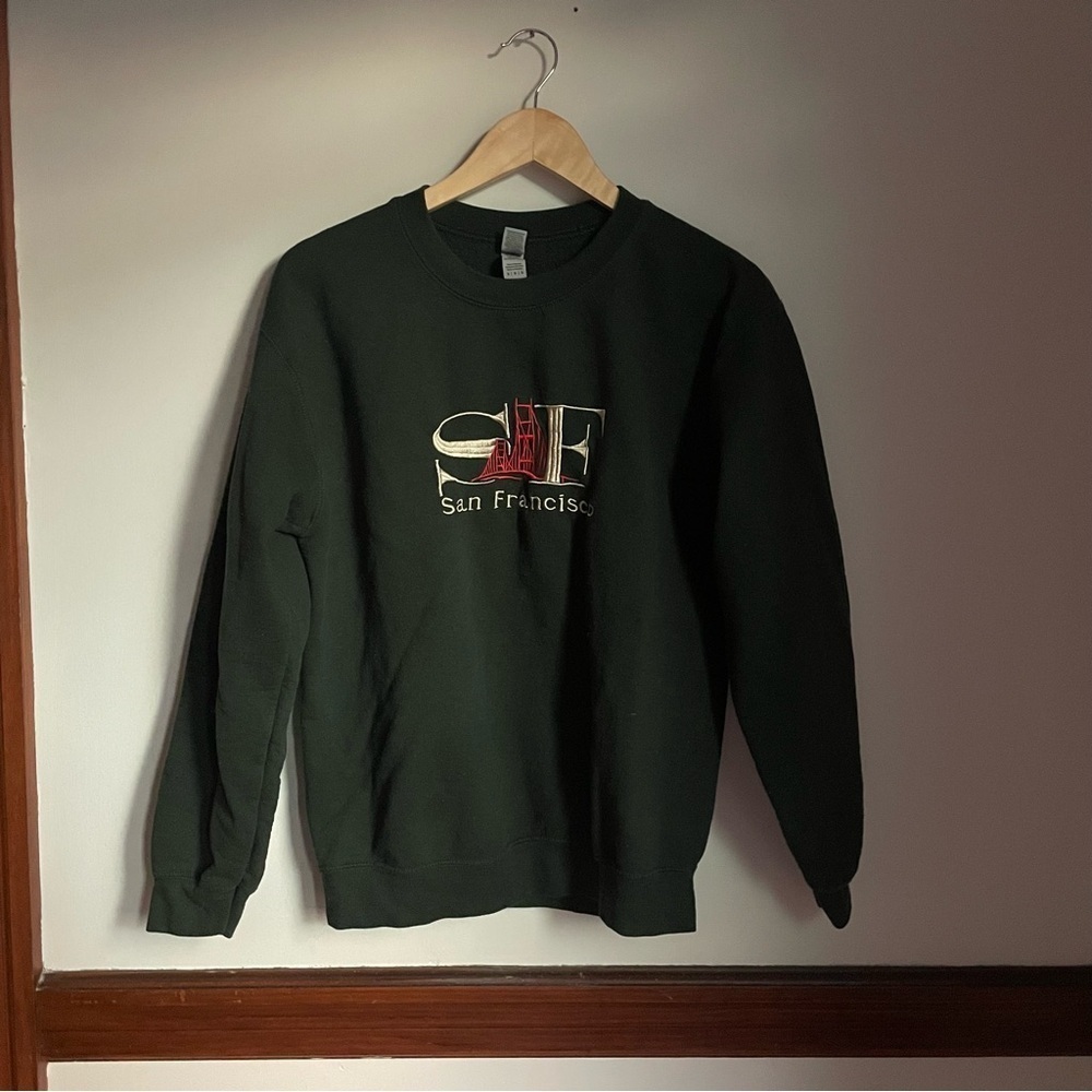San Francisco Gildan Green Crewneck Sweater Casual Knit‎
